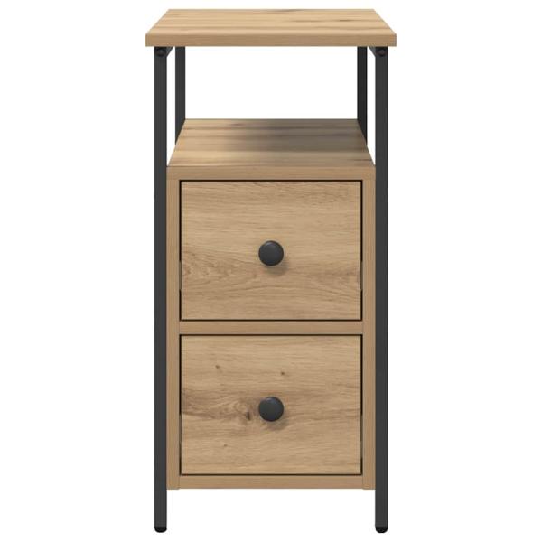 Nachttisch mit Schubladen Eiche handwerklich 30 x 60 x 60 cm