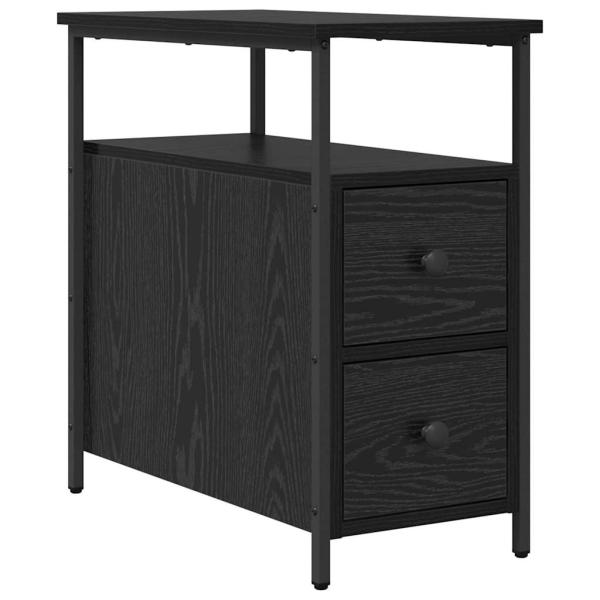 Nachttisch Schwarze Eiche 30 x 60 x 60 cm Eisen und Spanplatte