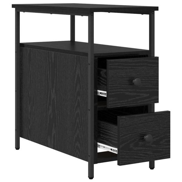 Nachttisch Schwarze Eiche 30 x 60 x 60 cm Eisen und Spanplatte