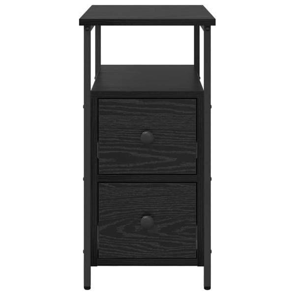 Nachttisch Schwarze Eiche 30 x 60 x 60 cm Eisen und Spanplatte
