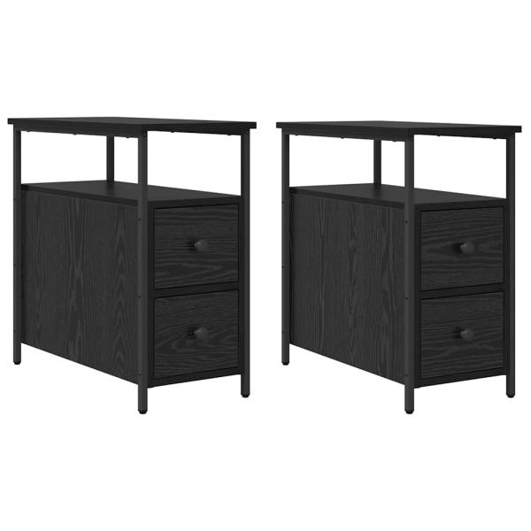 Nachttisch mit Schubladen 2 pcs Schwarze Eiche 30 x 60 x 60 cm