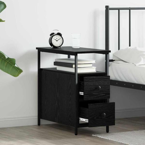 Nachttisch mit Schubladen 2 pcs Schwarze Eiche 30 x 60 x 60 cm