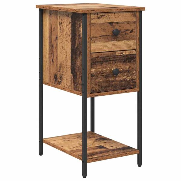 Nachttisch Altholz 32 x 42 x 70 cm Eisen und Spanplatte