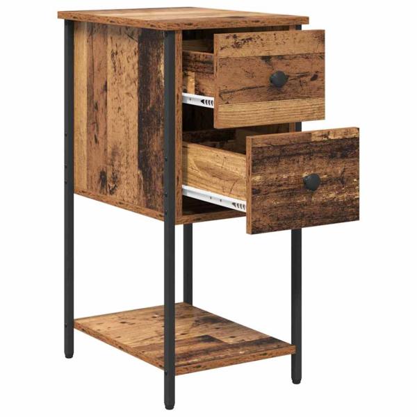Nachttisch Altholz 32 x 42 x 70 cm Eisen und Spanplatte