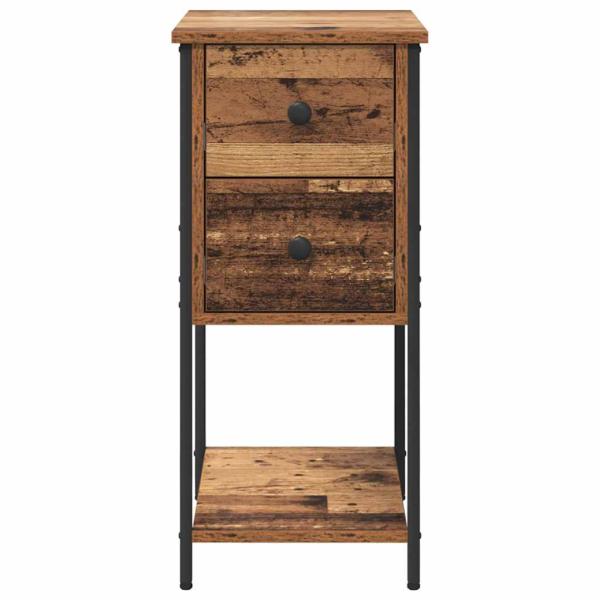 Nachttisch Altholz 32 x 42 x 70 cm Eisen und Spanplatte