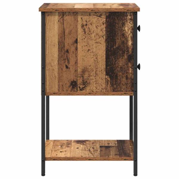 Nachttisch Altholz 32 x 42 x 70 cm Eisen und Spanplatte