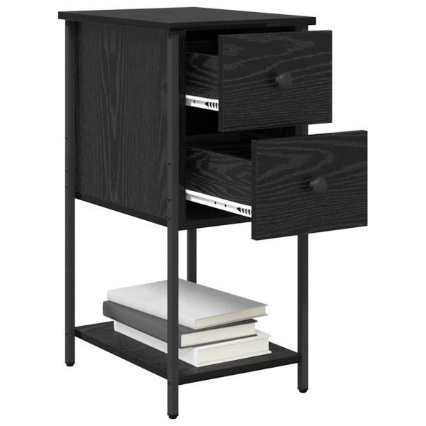 Nachttisch mit Schubladen 2 pcs Schwarze Eiche 32 x 42 x 70 cm