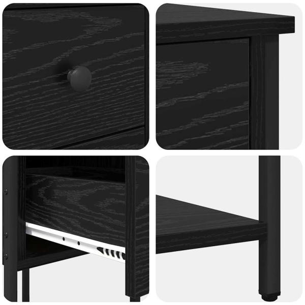 Nachttisch mit Schubladen 2 pcs Schwarze Eiche 32 x 42 x 70 cm