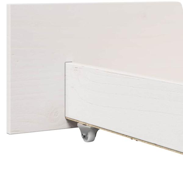Bettgestell mit Schubladen mit Kopfteil mit Speicher Weiß 90 x 200 cm Massivkiefer