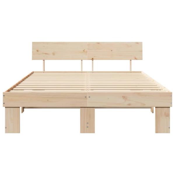 Bettgestell mit Kopfteil Braun 160 x 200 cm Massivkiefer