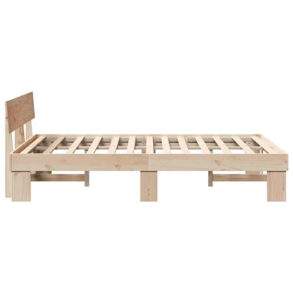 Bettgestell mit Kopfteil Braun 140 x 190 cm Massivkiefer