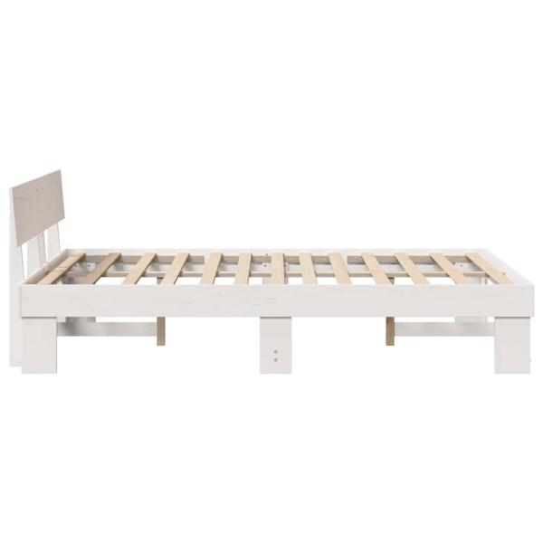 Bettgestell mit Kopfteil Weiß 120 x 190 cm Massivkiefer