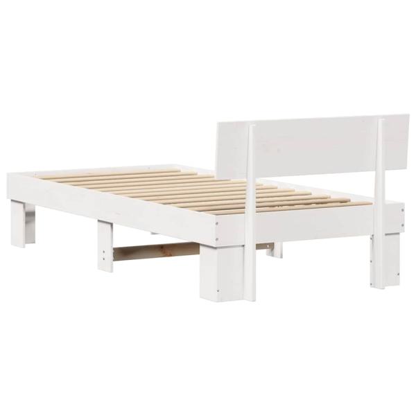 Bettgestell mit Kopfteil Weiß 80 x 200 cm Massivkiefer