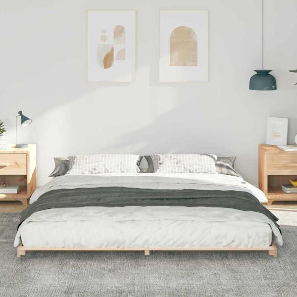 Bodenbettgestell Braun 180 x 200 cm Massivholz Kiefer