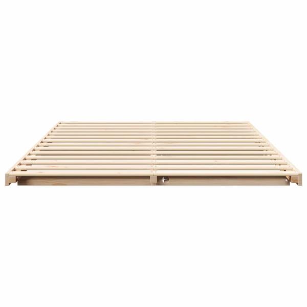 Bodenbettgestell Braun 150 x 200 cm Massivholz Kiefer