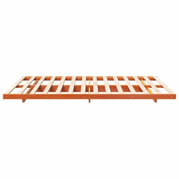 Bodenbettgestell Wachsbraun 150 x 200 cm Massivholz Kiefer