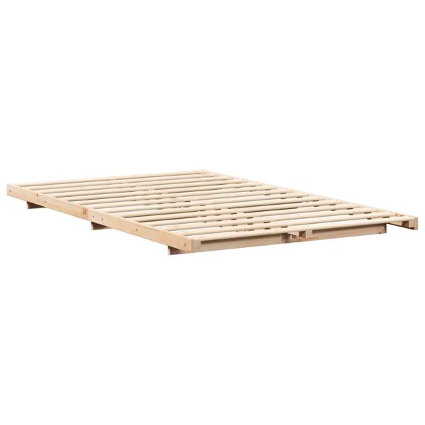 Bodenbettgestell Braun 140 x 190 cm Massivholz Kiefer