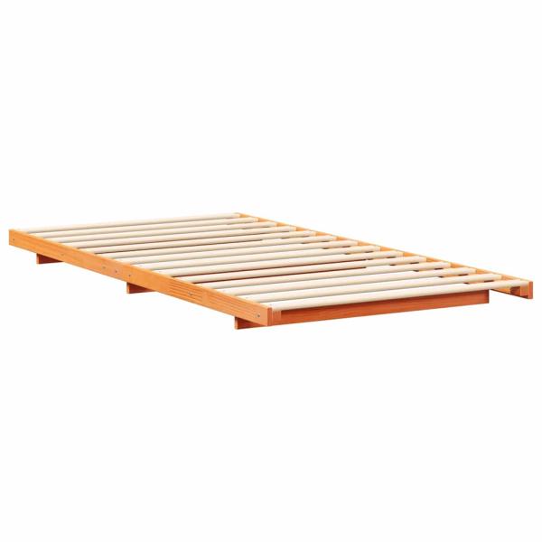Bodenbettgestell Wachsbraun 90 x 190 cm Massivholz Kiefer