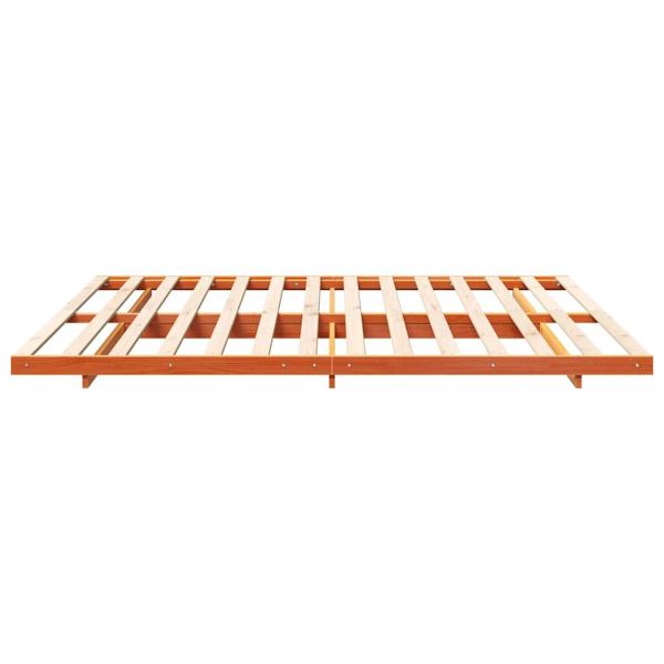Bodenbettgestell Wachsbraun 180 x 210 cm Massivholz Kiefer