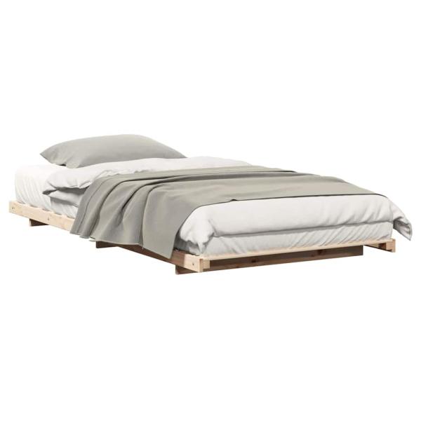 Bodenbettgestell Braun 80 x 220 cm Massivholz Kiefer