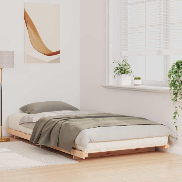 Bodenbettgestell Braun 80 x 220 cm Massivholz Kiefer