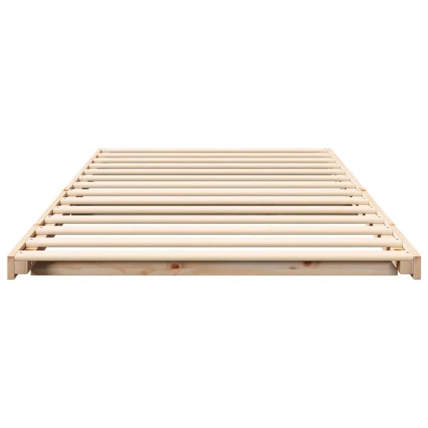 Bodenbettgestell Braun 80 x 220 cm Massivholz Kiefer
