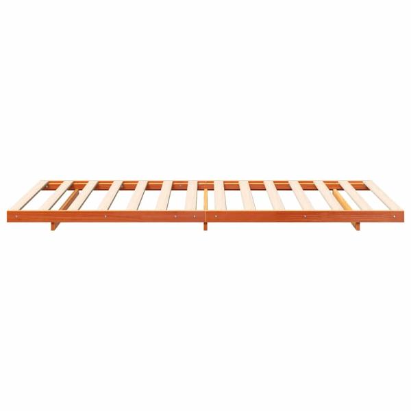 Bodenbettgestell Wachsbraun 100 x 220 cm Massivholz Kiefer