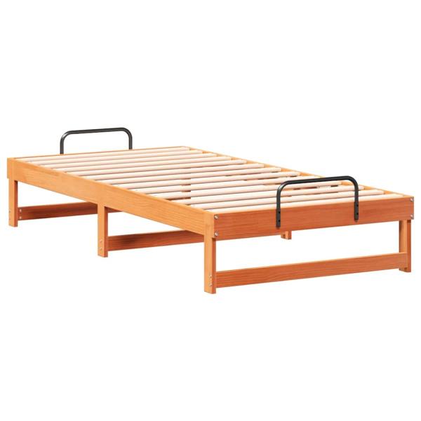 Bettgestell mit Tragegriffen Braun 75 x 190 cm