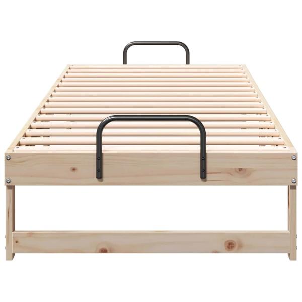 Bettgestell mit Tragegriffen Braun 80 x 210 cm