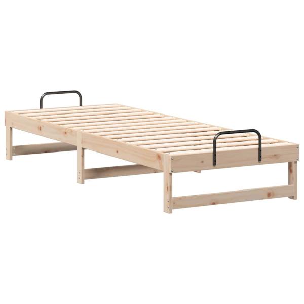Bettgestell mit Tragegriffen Braun 80 x 210 cm