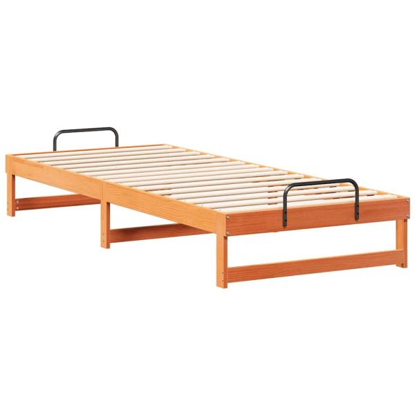 Bettgestell mit Tragegriffen Braun 100 x 220 cm