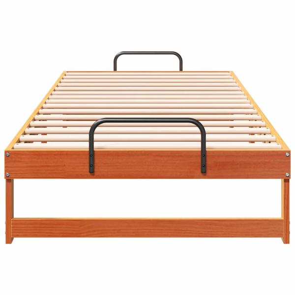 Bettgestell mit Tragegriffen Braun 100 x 220 cm