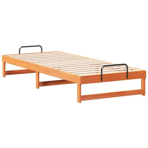 Bettgestell mit Tragegriffen Braun 100 x 220 cm