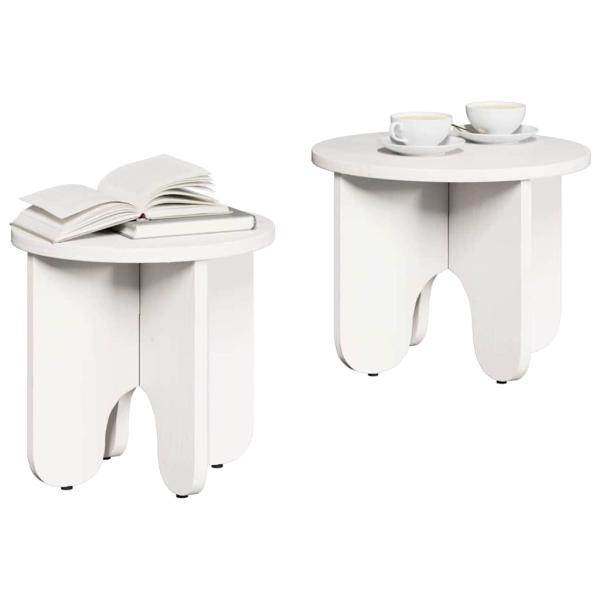 Kaffeetisch Set 2 pcs Weiß 39.5 x 39.5 x 30 cm Massivkiefer