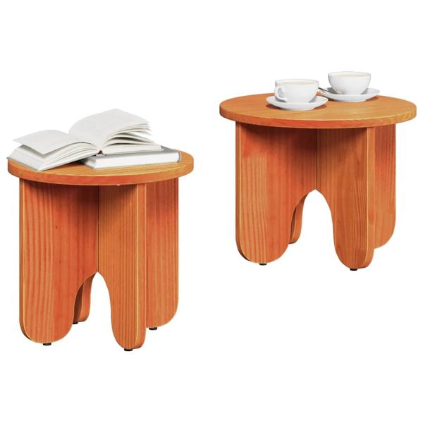Kaffeetisch Set 2 pcs Wachsbraun 39.5 x 39.5 x 30 cm