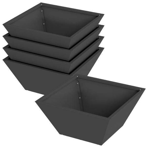 Kunststoff-Pflanzer 5 pcs Schwarz 35 x 35 x 15 cm Stahl