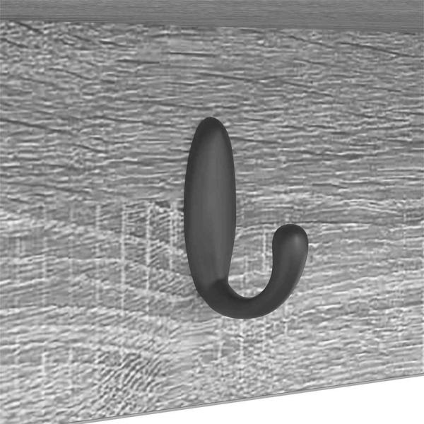 ARDEBO.de - Wandmontierter Kleiderständer Grau Sonoma 50 x 16 x 26 cm