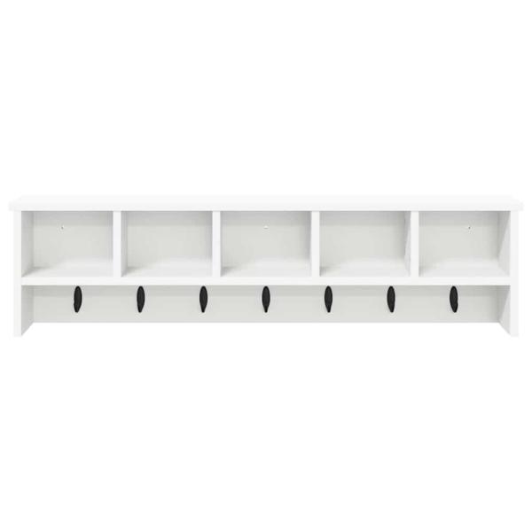 Wandmontierter Kleiderständer mit Regal Weiß 100 x 16 x 26 cm