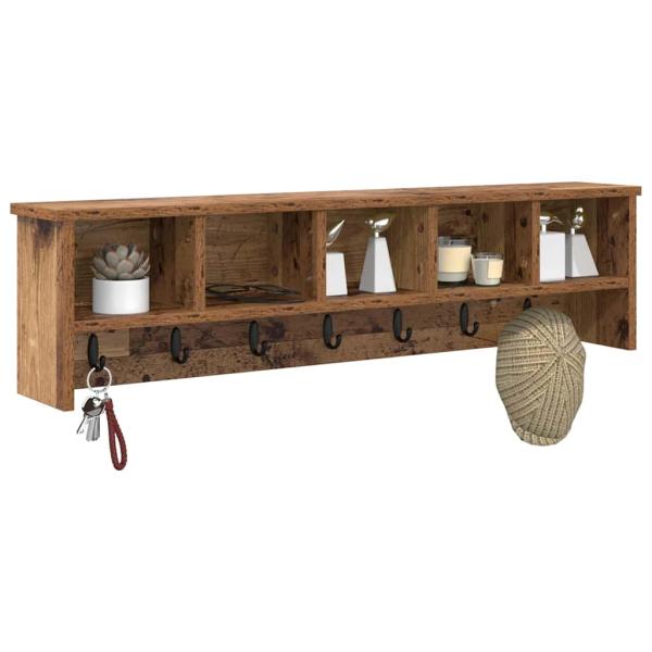 Wandmontierter Kleiderständer Altholz 100 x 16 x 26 cm