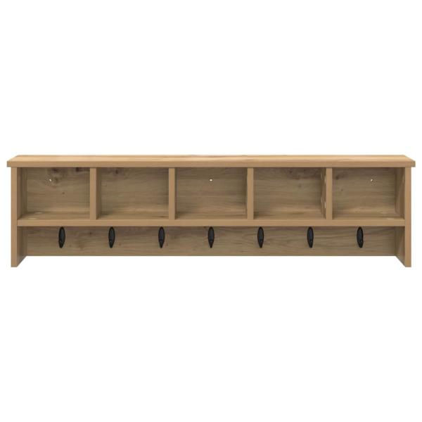Wandmontierter Kleiderständer mit Regal Wandmontiert mit Speicher Eiche handwerklich