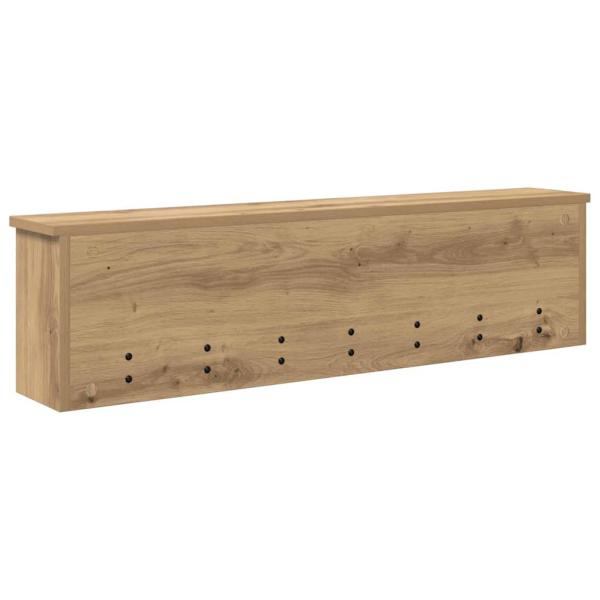 Wandmontierter Kleiderständer mit Regal Wandmontiert mit Speicher Eiche handwerklich