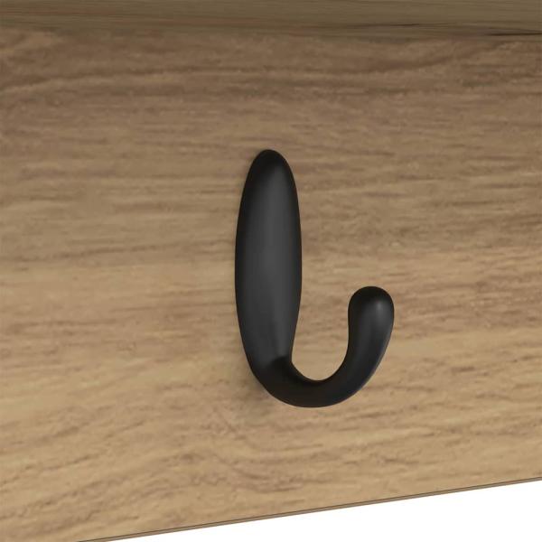 Wandmontierter Kleiderständer mit Regal Wandmontiert mit Speicher Eiche handwerklich
