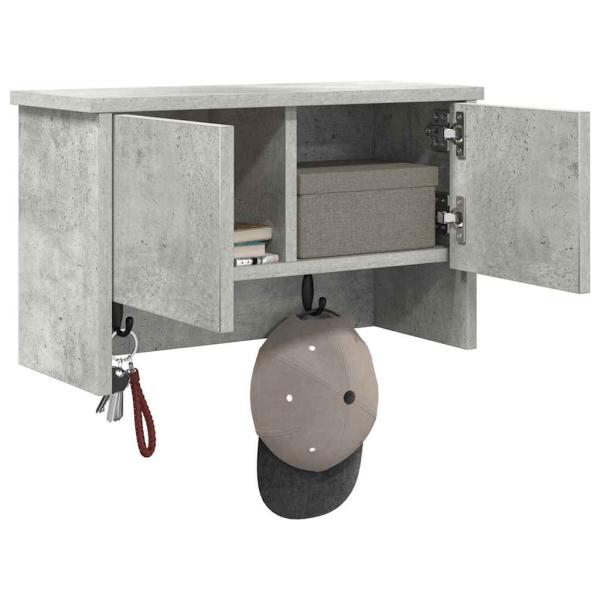 Wandmontierter Kleiderständer Betongrau 50 x 20 x 30 cm