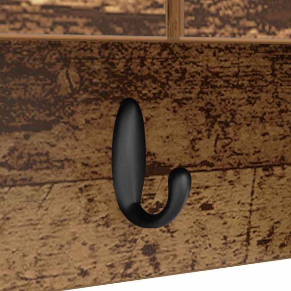 Wandmontierter Kleiderständer mit Regal Altholz 50 x 20 x 30 cm