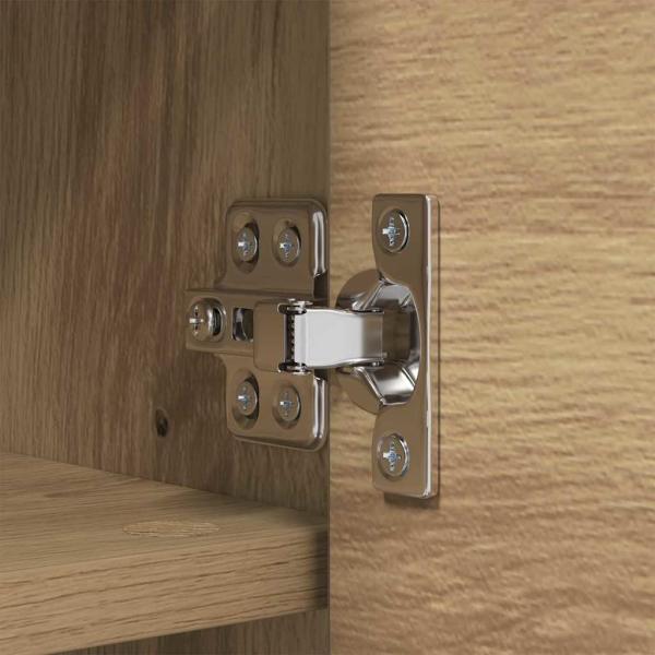 Wandmontierter Kleiderständer mit Regal Wandmontiert mit Speicher mit Tür Eiche handwerklich