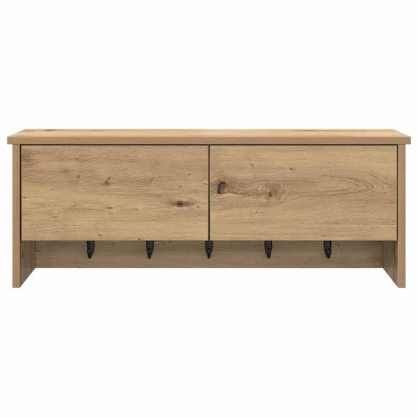 Wandmontierter Kleiderständer mit Regal Wandmontiert mit Speicher mit Tür Eiche handwerklich