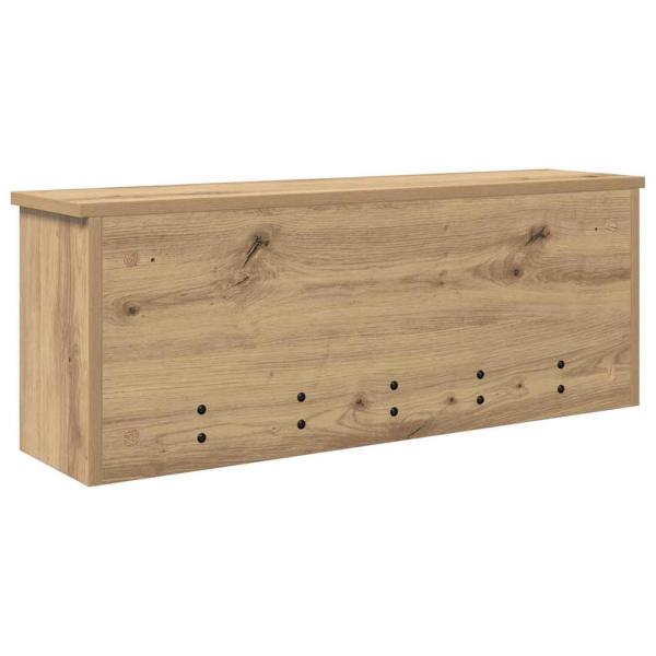 Wandmontierter Kleiderständer mit Regal Wandmontiert mit Speicher mit Tür Eiche handwerklich