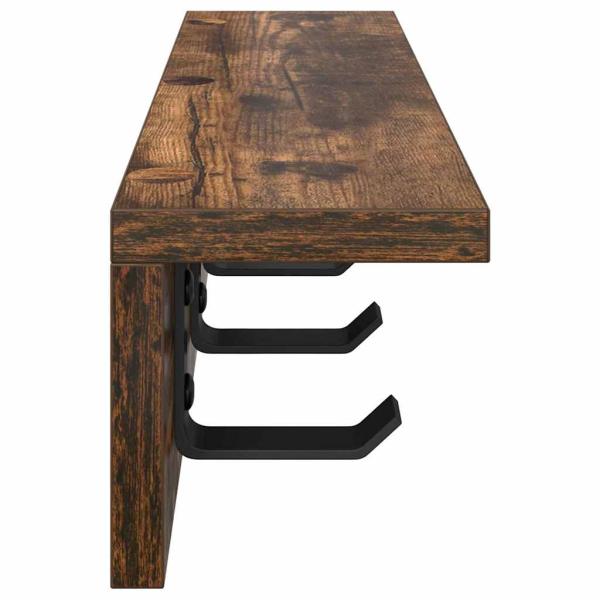 Wandmontierter Kleiderständer Räuchereiche 40 x 10.5 x 10.5 cm