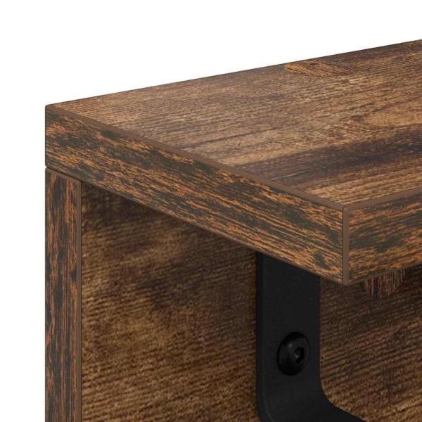 Wandmontierter Kleiderständer Räuchereiche 40 x 10.5 x 10.5 cm