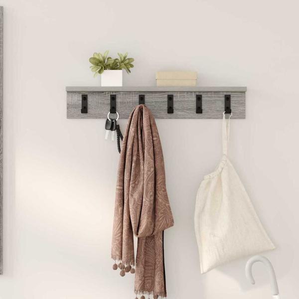 ARDEBO.de - Wandmontierter Kleiderständer Grau Sonoma 60 x 10.5 x 10.5 cm